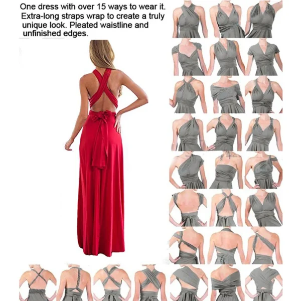 Sexy Women Multiway Wrap Convertible Boho Maxi Club Red Dress Bandage Long Dress Party Bridesmaids Infinity Robe Longue Femme - Image 4